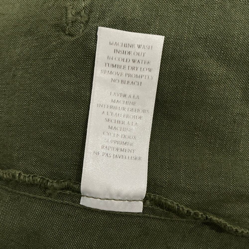 Frank & Eileen Northern Ireland Italian Performance Linen Jumpsuit Army Green XS - Picture 13 of 13